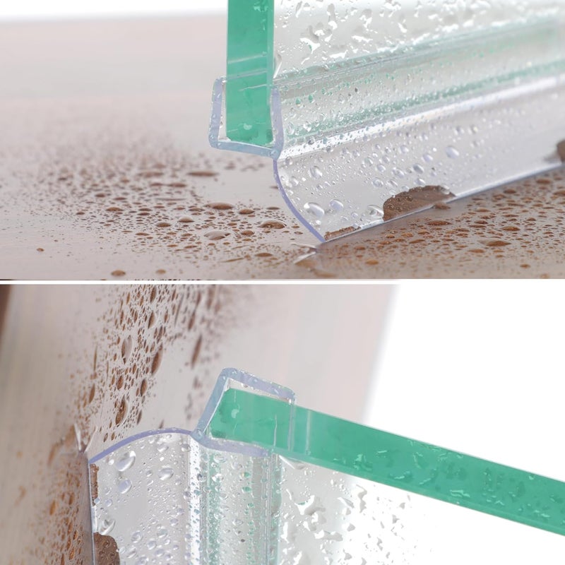 EAISMON Frameless Shower Door Seal Strip 4 Pack x 39 Inch H for 3/8" Thick Glass Shower Door Side Seal Strip Bottom Seal Door Sweep Ultra Clear Polycarbonate, Stop Shower Leaks Create A Water Barrier - Image 3